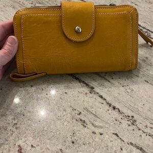 HOBO Mustard Yellow Leather Clutch